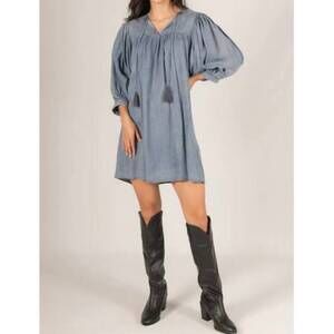 NEW BEFORE YOU COLLECTION tencel billowy sleeve boho dress in denim